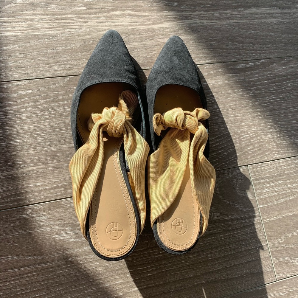 The row coco bow suede and silk mules - Picture 8 of 11